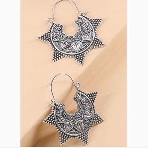 Boho Chic Etched Drop Tribal Moroccan Ethnic burst